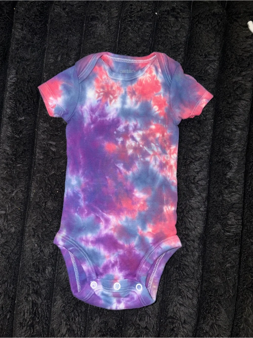 Carter's Short Sleeve Tie-Dye Bodysuit in Purple & Pink